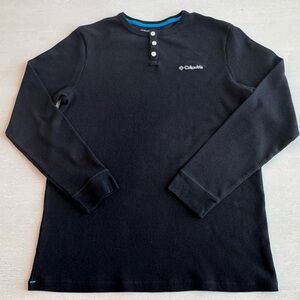Columbia Black Long Sleeve Henley Shirt